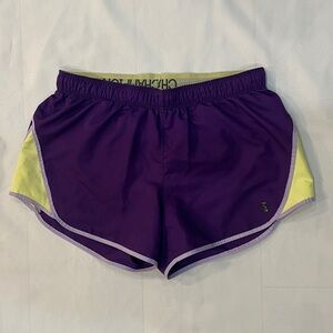 Champion Women's Athletic Shorts in Purple and Yellow